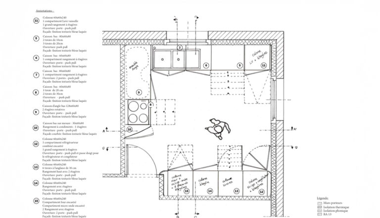 Dessin plan d'architecte